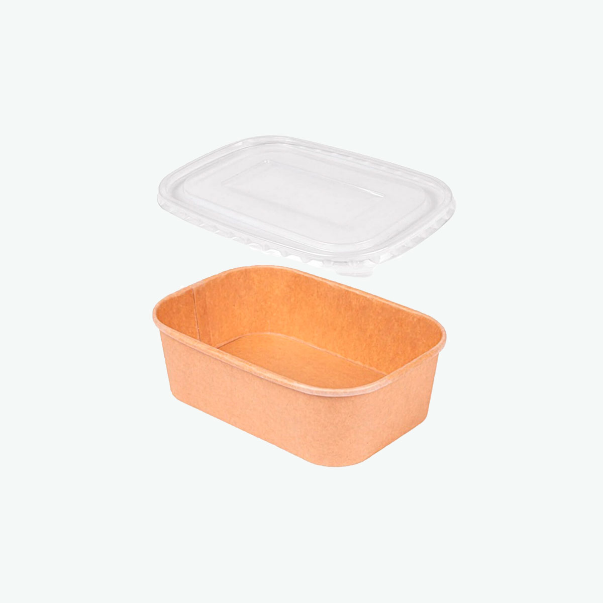Envase Rectangular Kraft 1000ml con Tapa PP