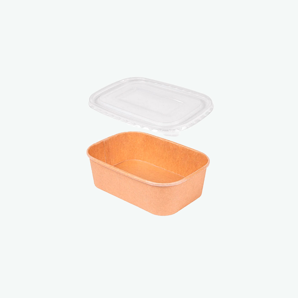 Envase Rectangular Kraft 750ml con Tapa PP